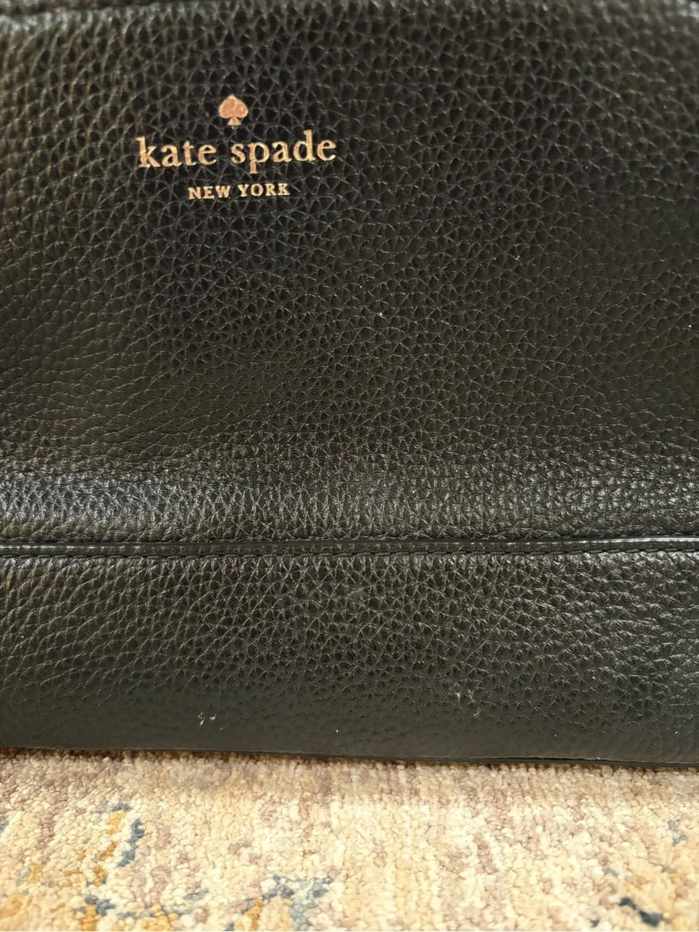 Kate Spade Hanna Small Black Leather Bag Dome Crossbody Southport Ave GUC